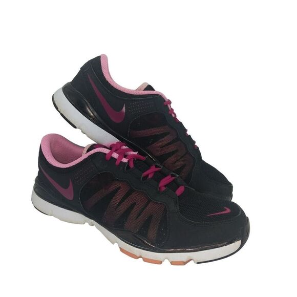 Nike Flex TR2 Sport Womens Pre-owned Black/Hot Pink Running Sneakers- sz. 8 1/2 - Picture 1 of 6
